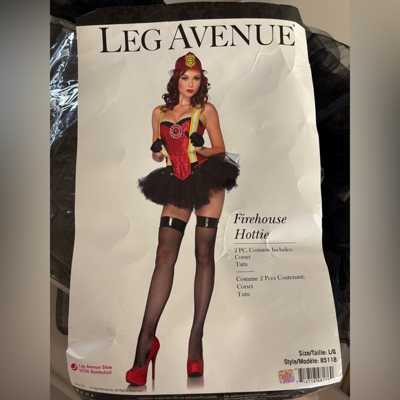 Leg Avenue Firehouse Hottie Costume - Size L - Picture 2 of 9